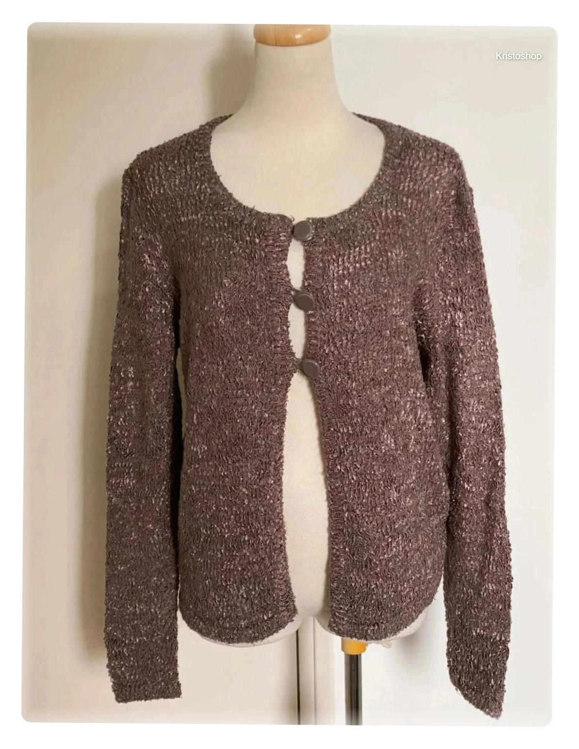 Gilet cardigan Jacqueline Riu marron manches longues Taille M